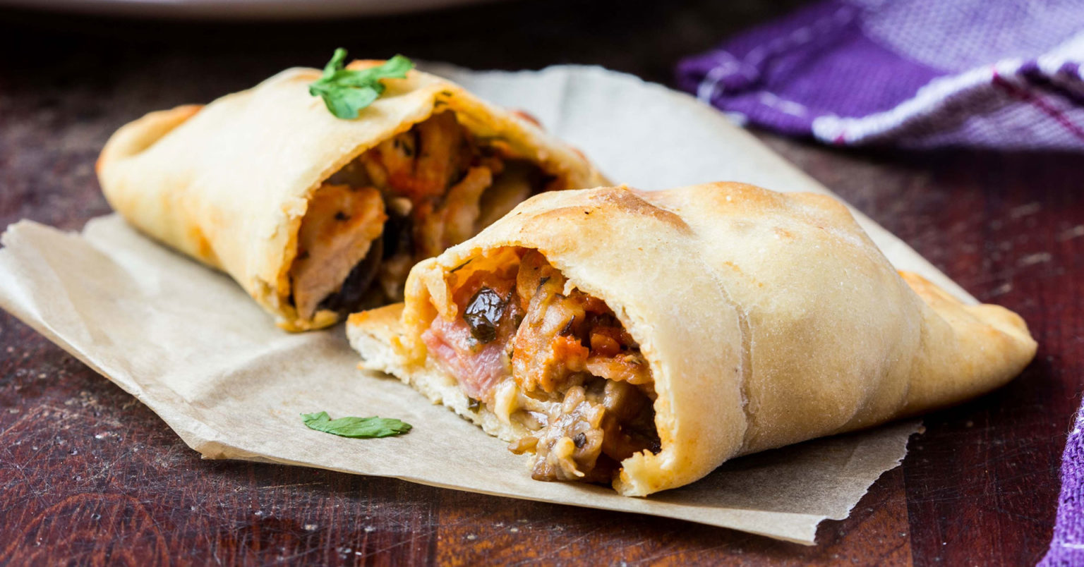 Calzone integral con pollo y avena