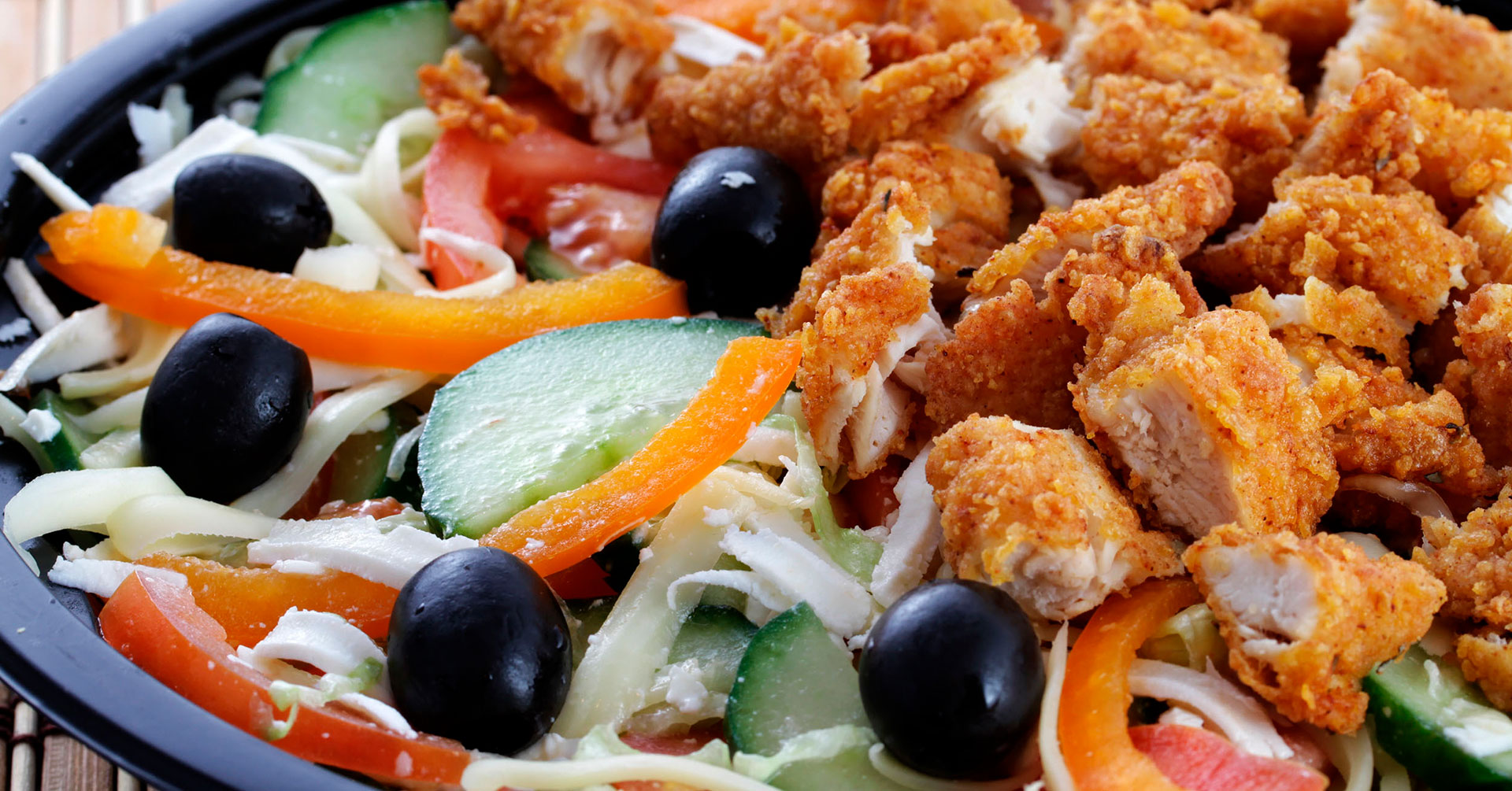 Ensalada oriental con pollo y avena