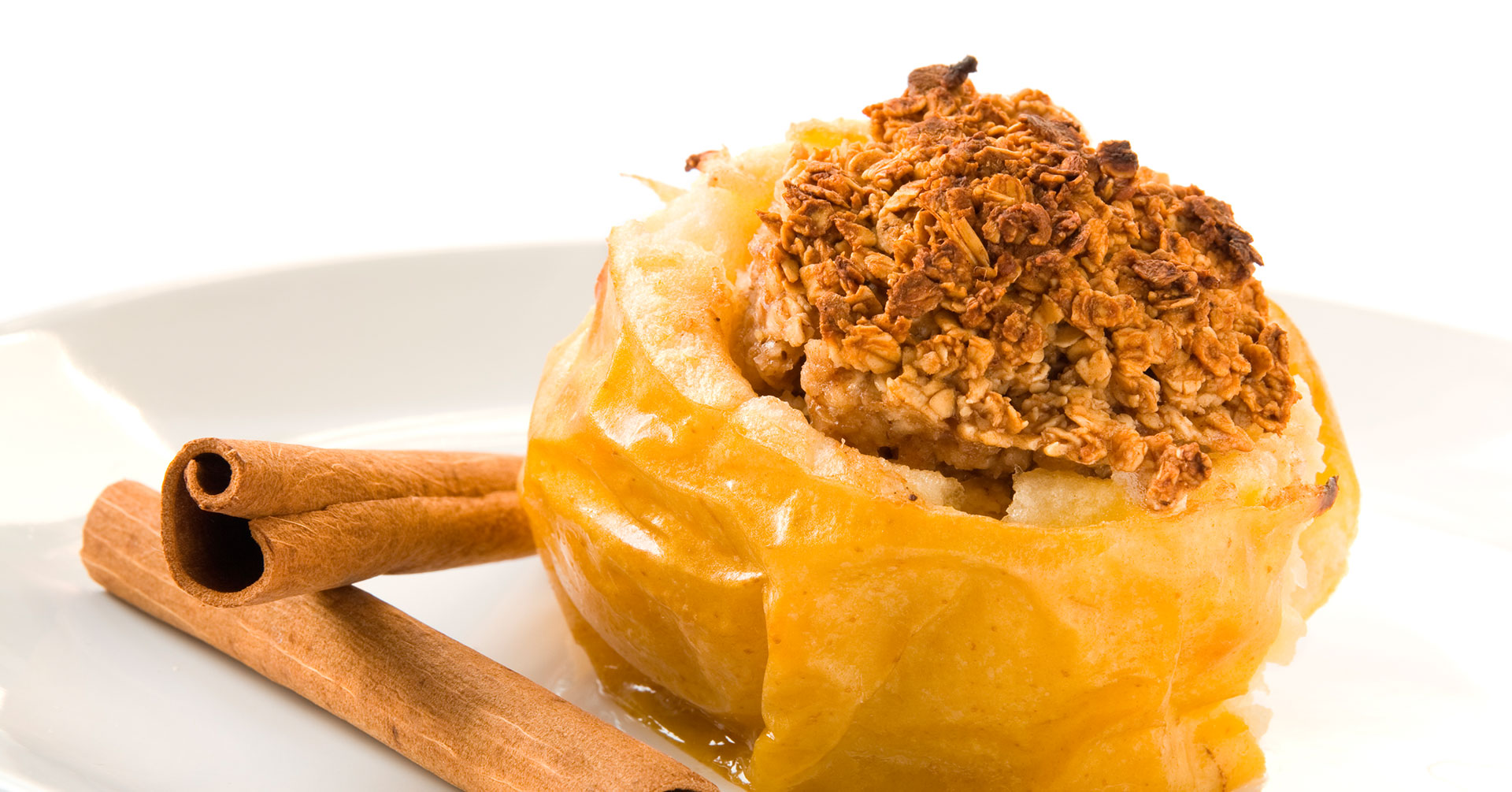 Manzanas asadas con avena en microondas