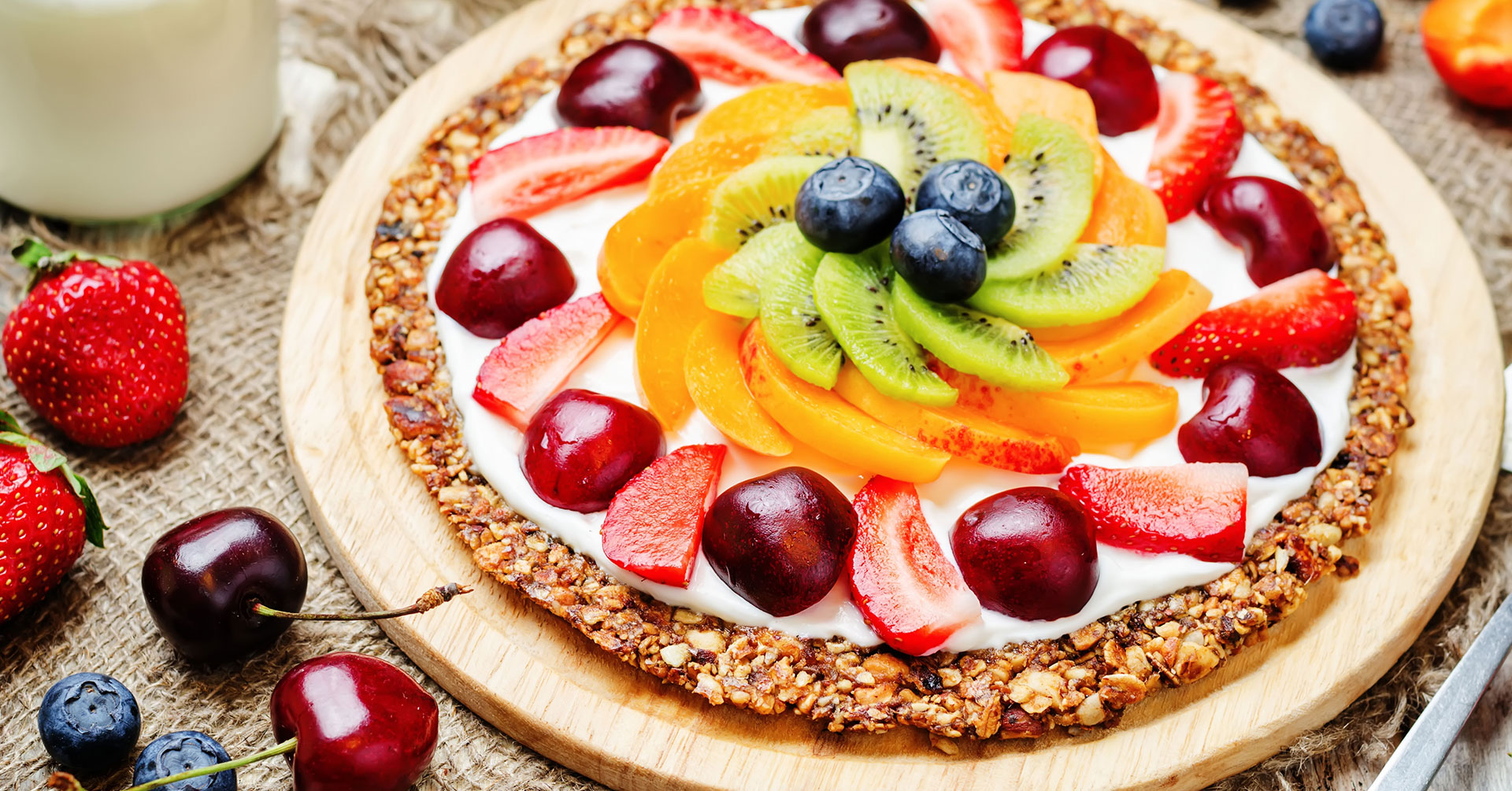 Cocina una deliciosa pizza dulce con frutas