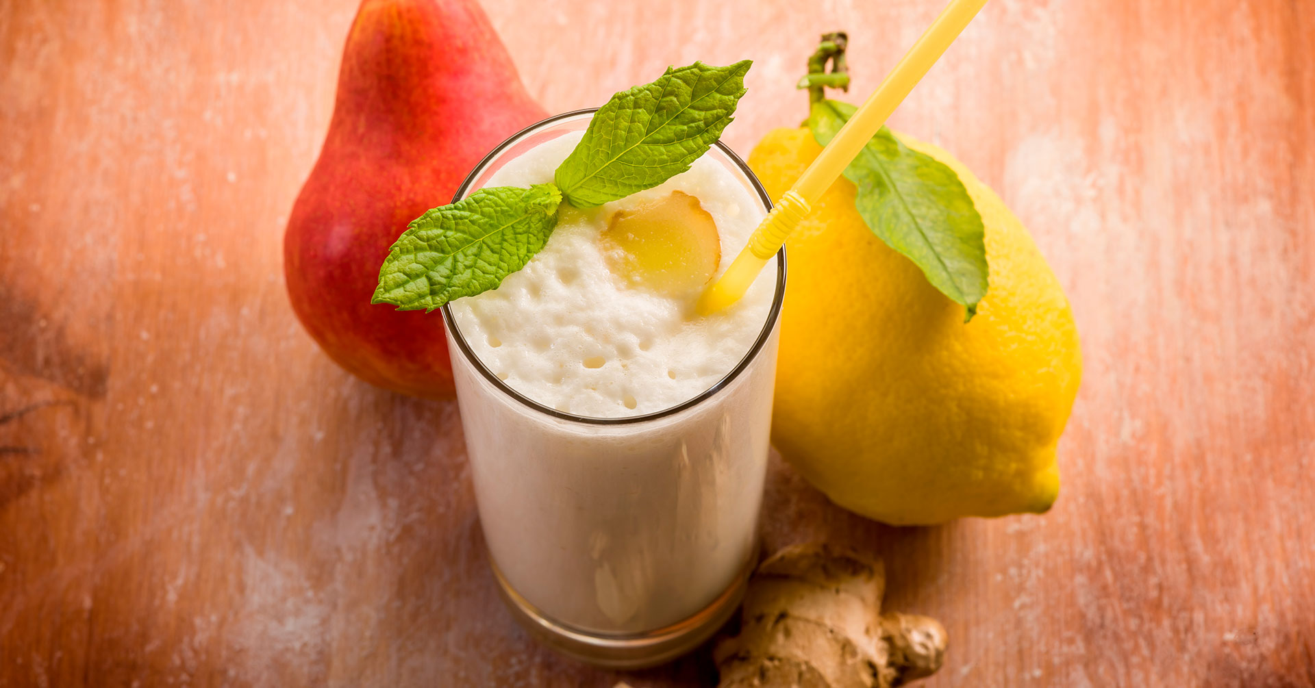 Batido de avena con pera y jengibre