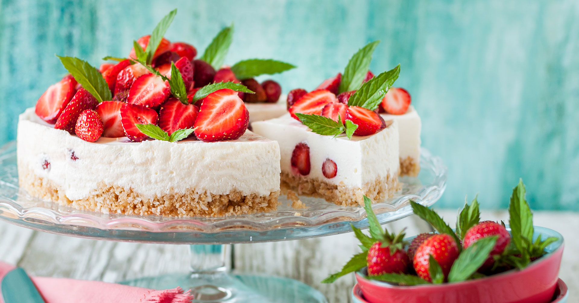 Cheesecake de fresa sin horno