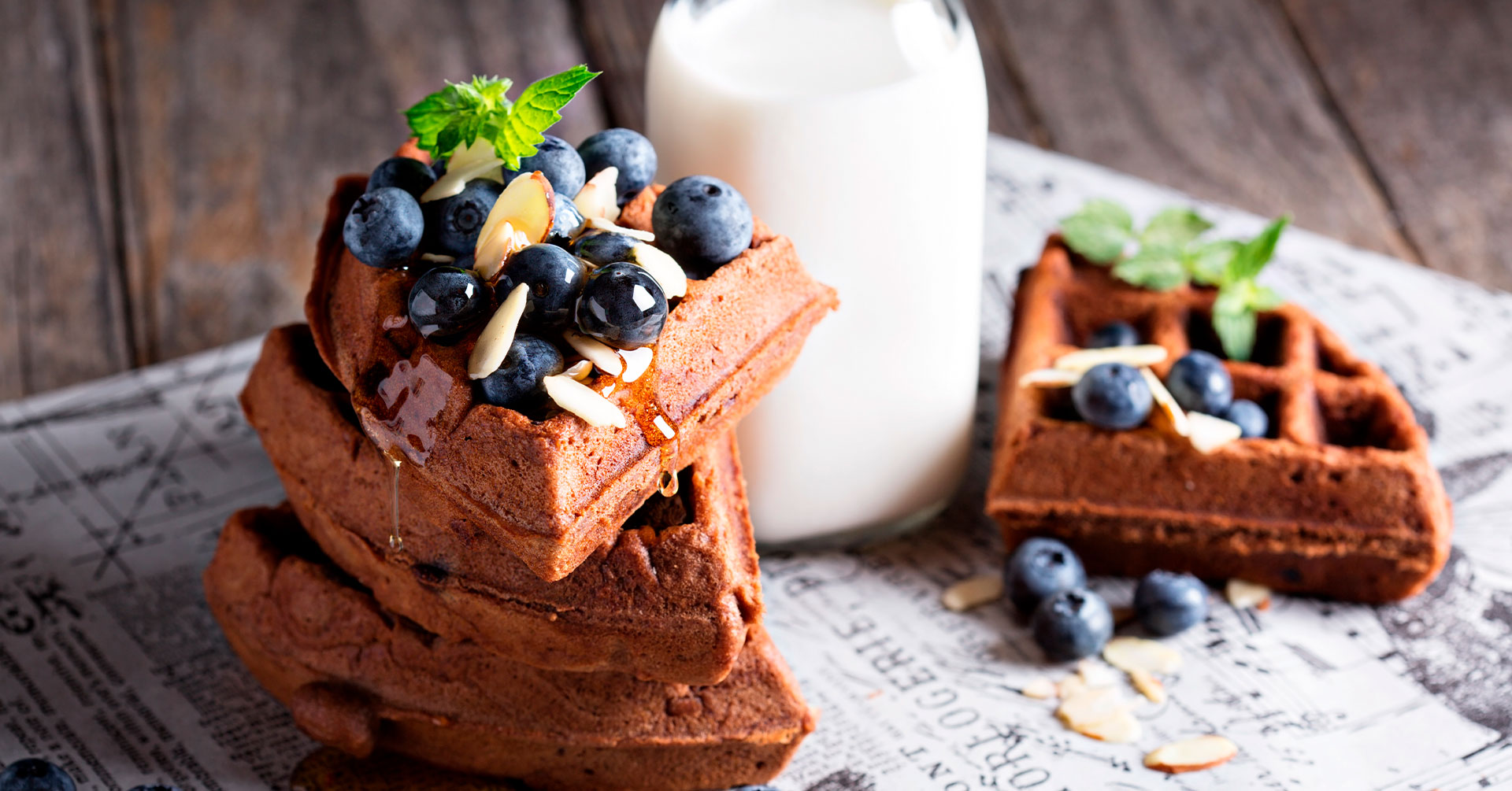 Deliciosos wafles de avena y chocolate