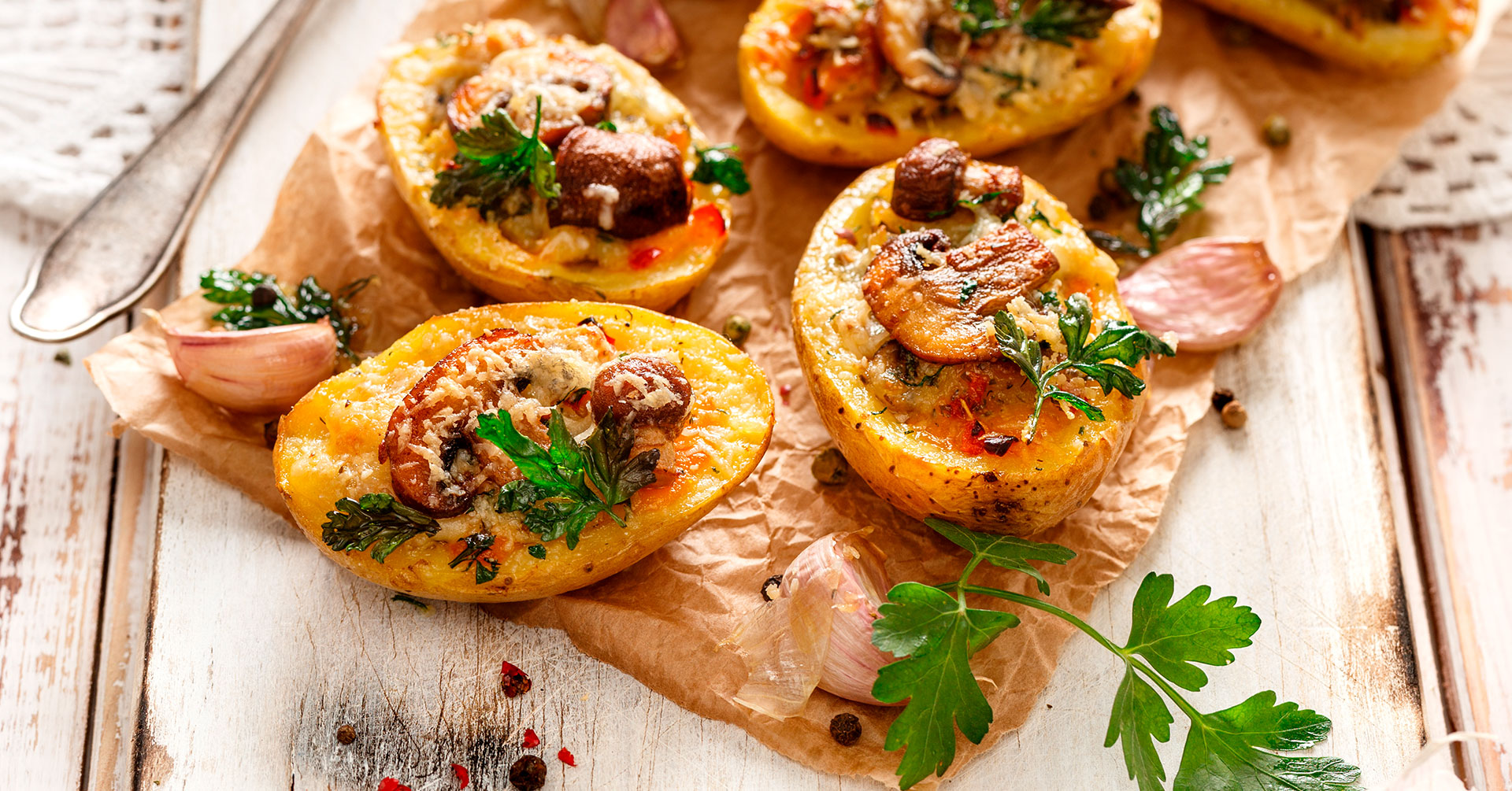 Papas rellenas con bechamel de avena