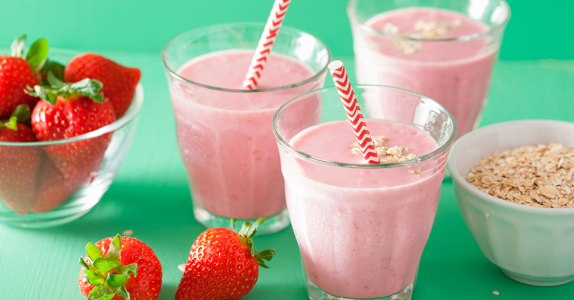 Smoothie de avena y fresa