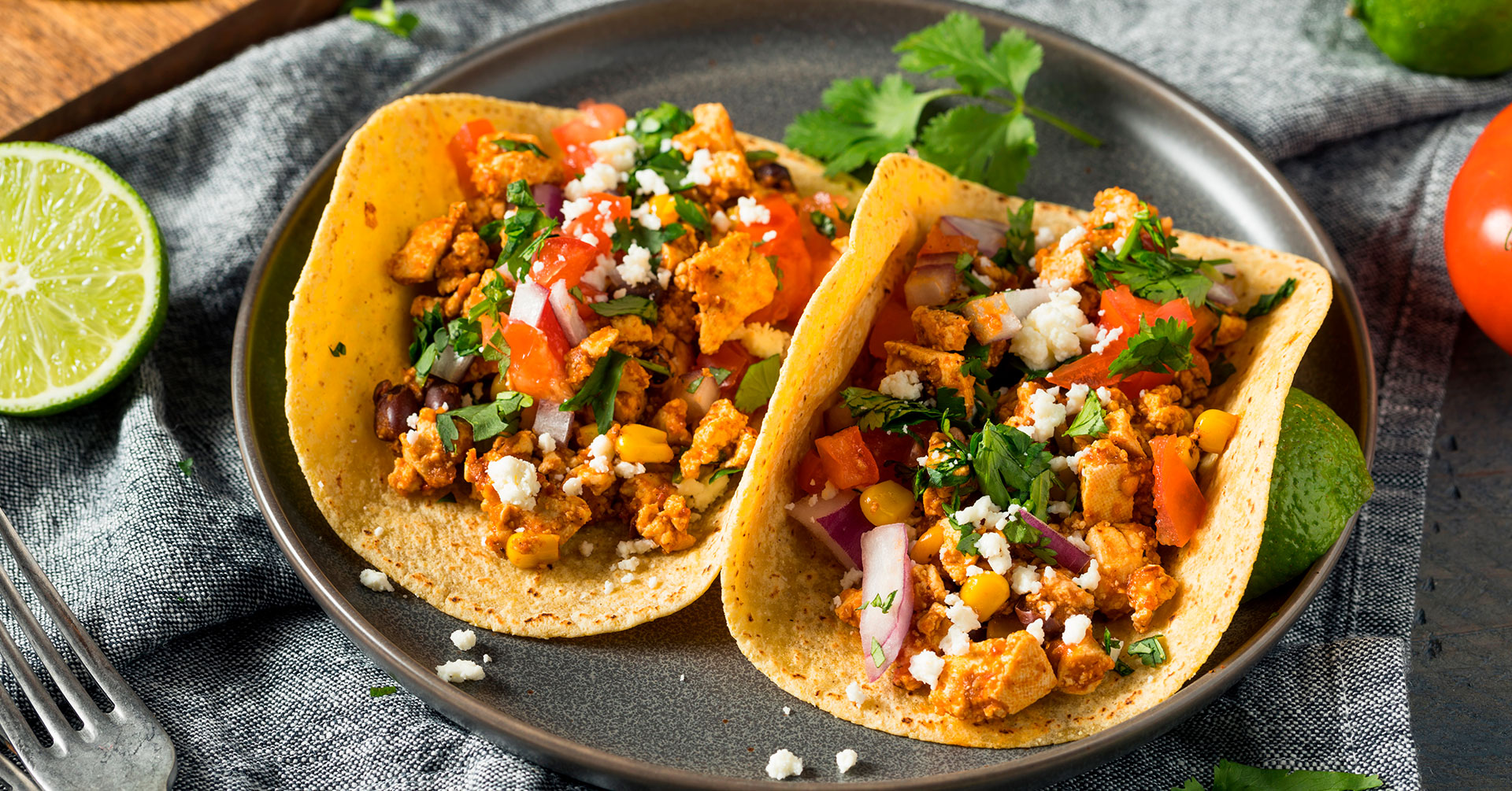 Tacos vegetarianos de avena