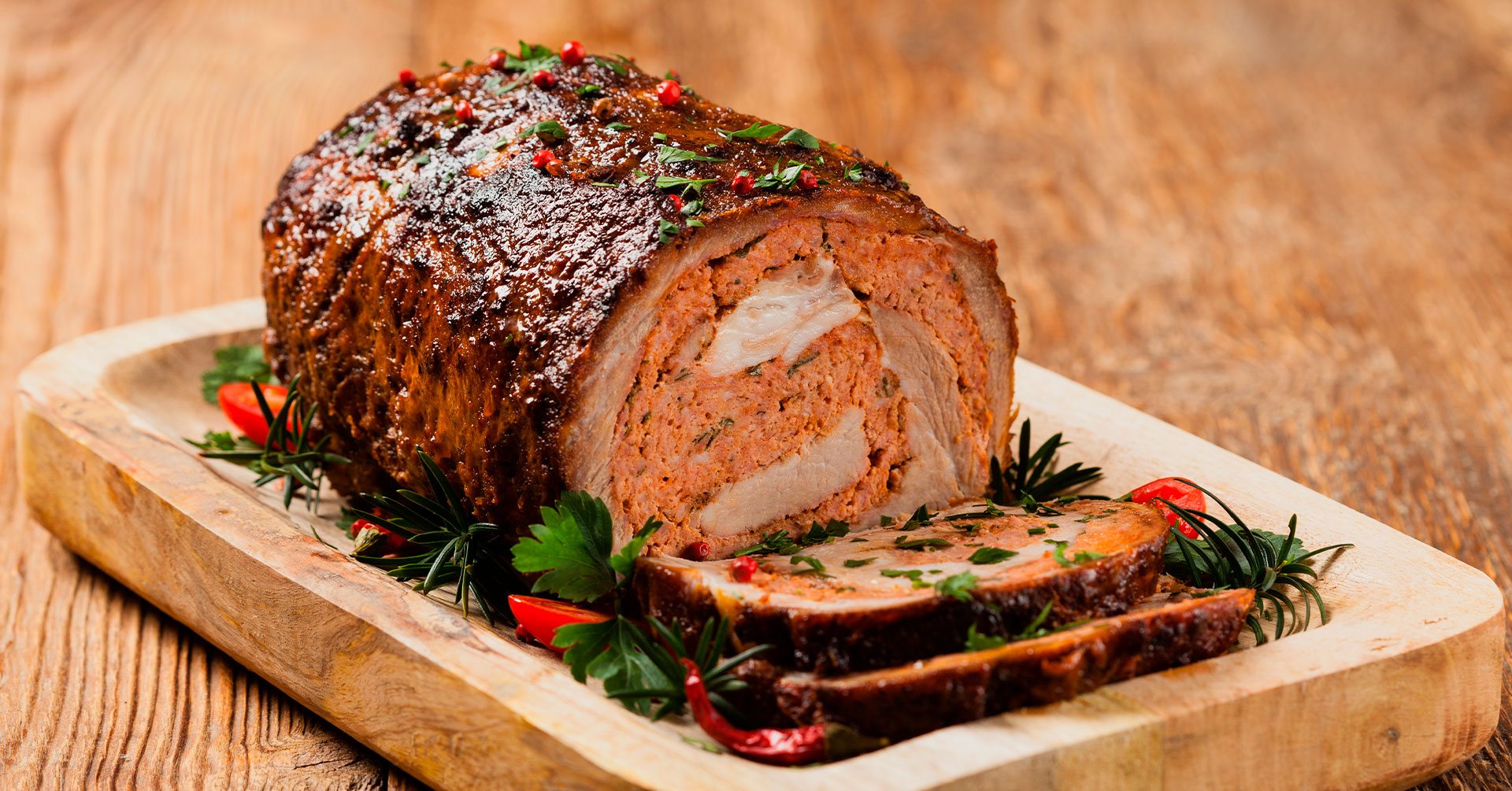 Cerdo relleno navideño