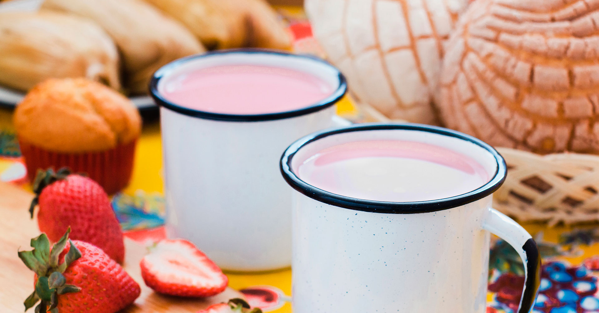 Atole de fresa y avena