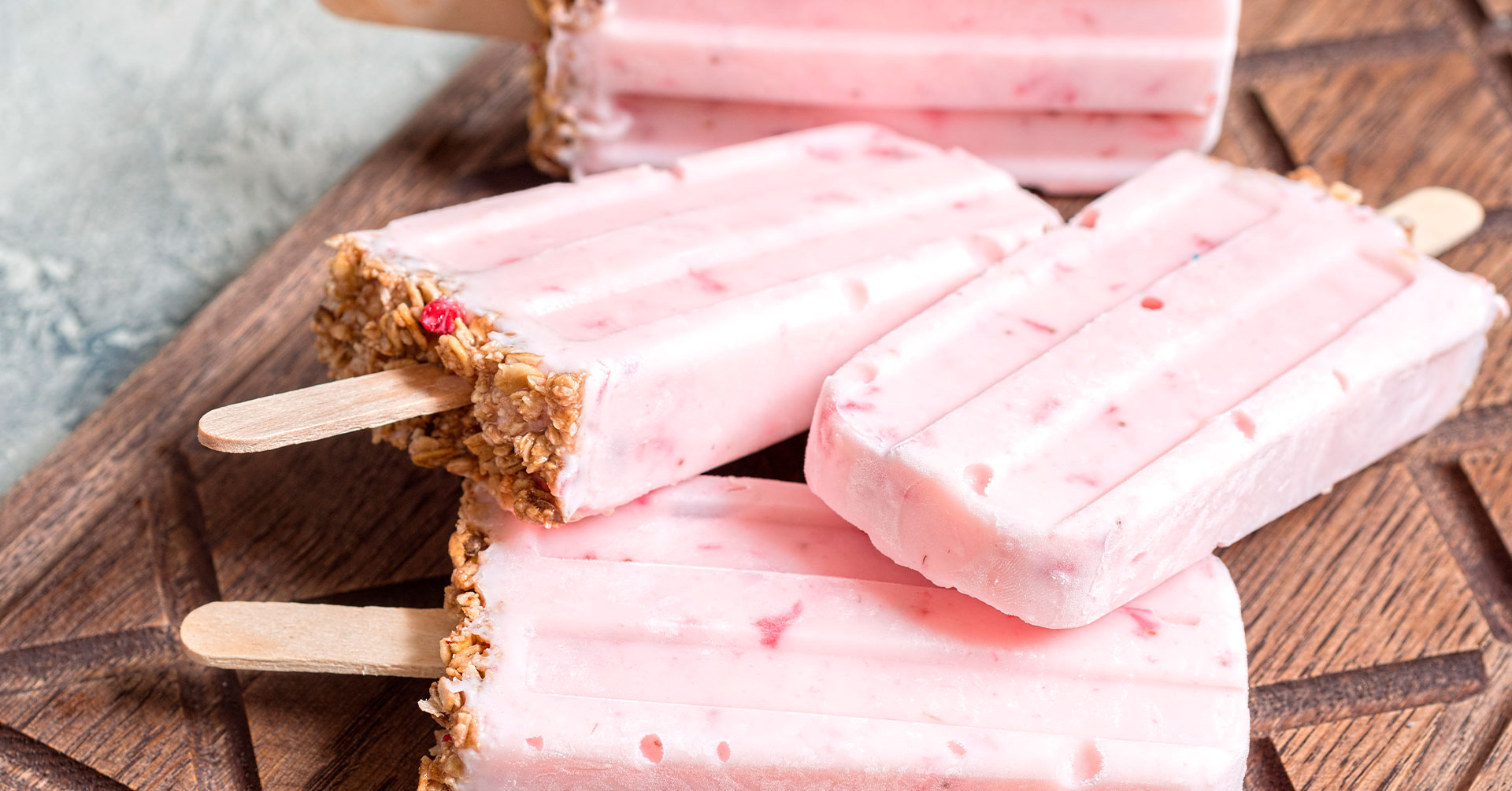 Paletas de avena y fresa