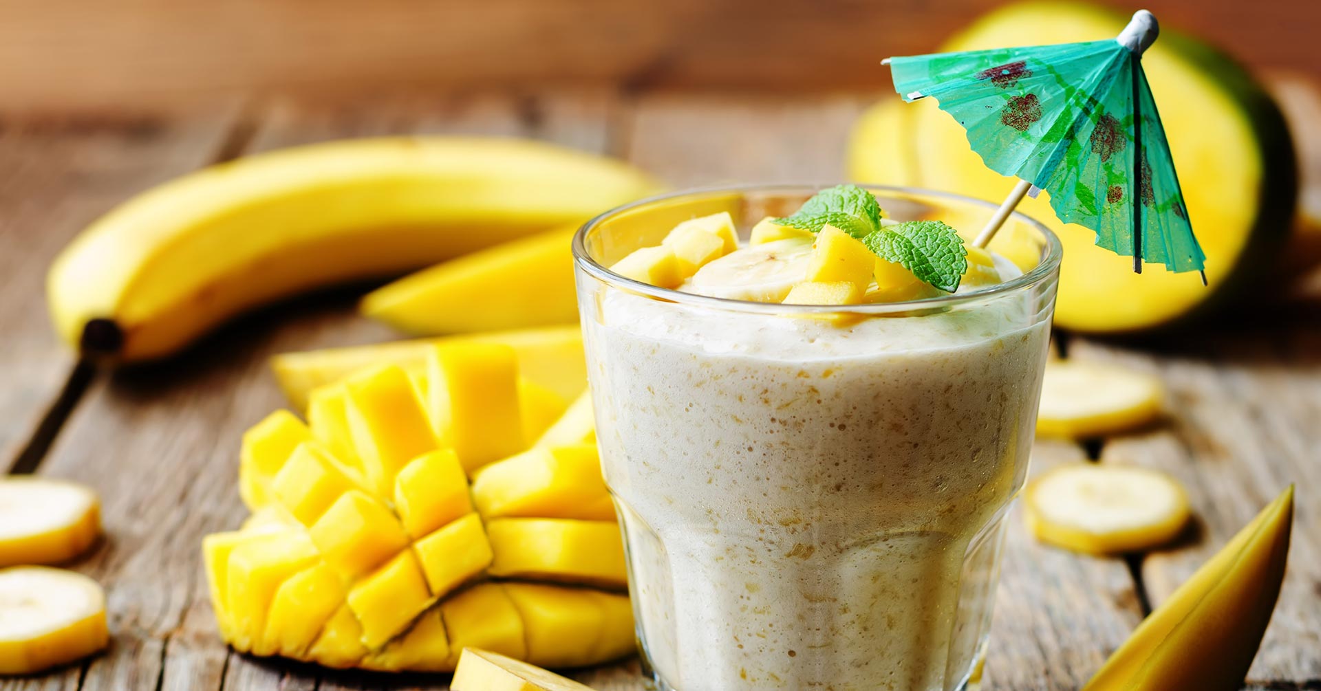 Smoothie de mango con plátano