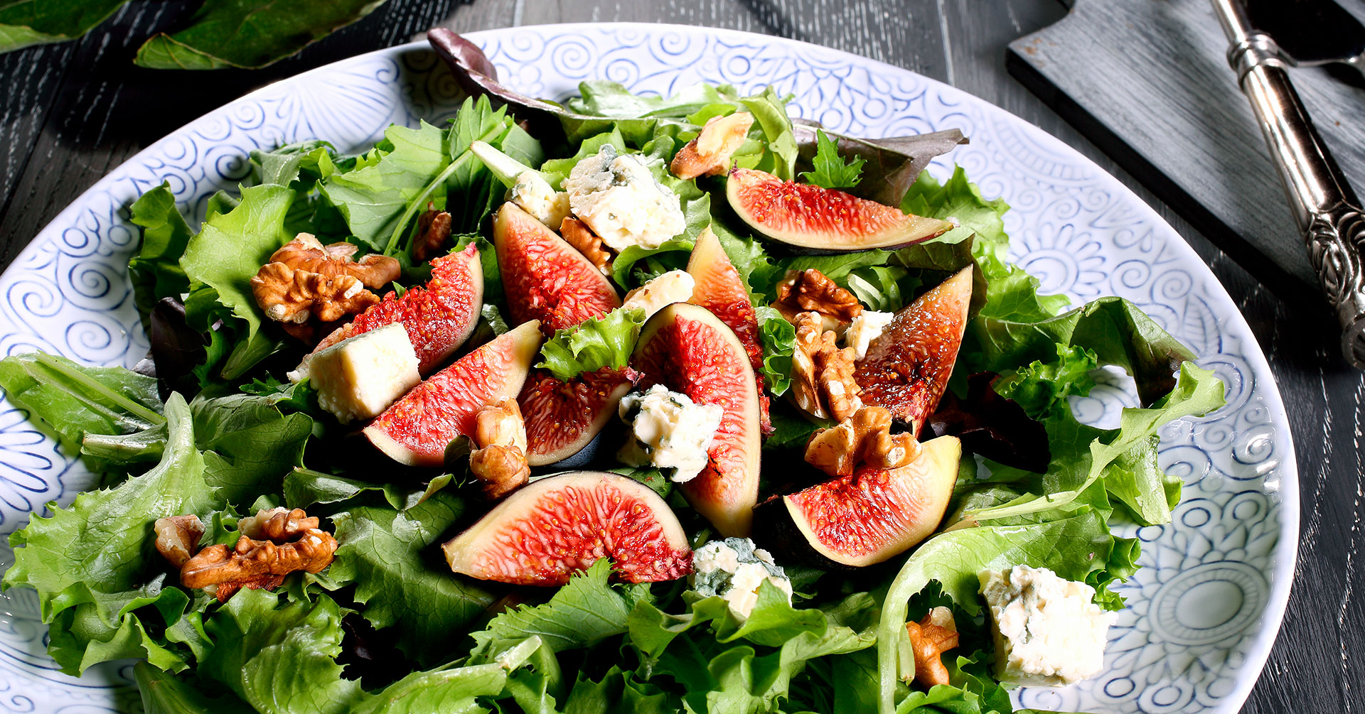 Ensalada de espinacas e higos