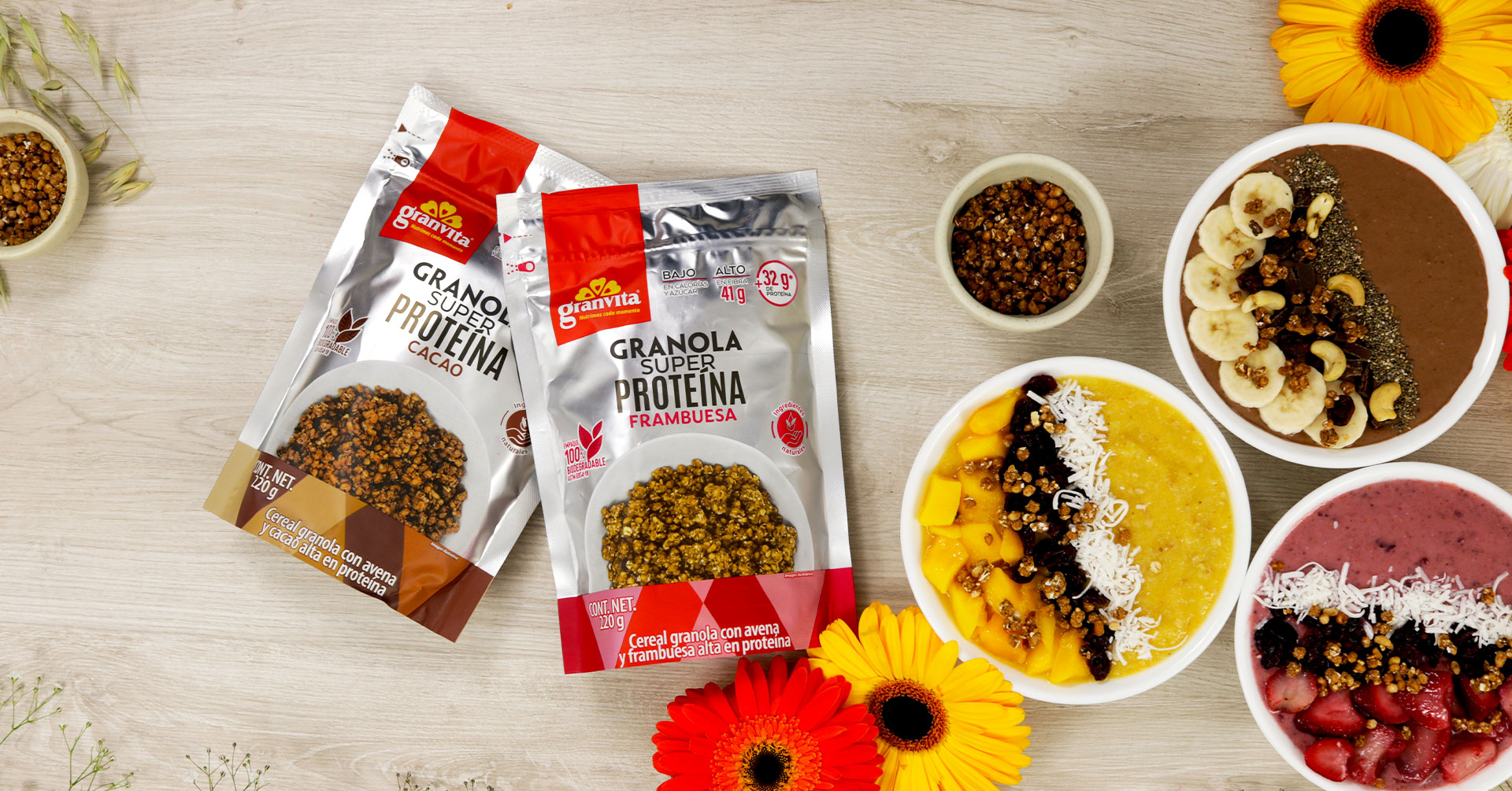 3 recetas de smoothie bol con granola