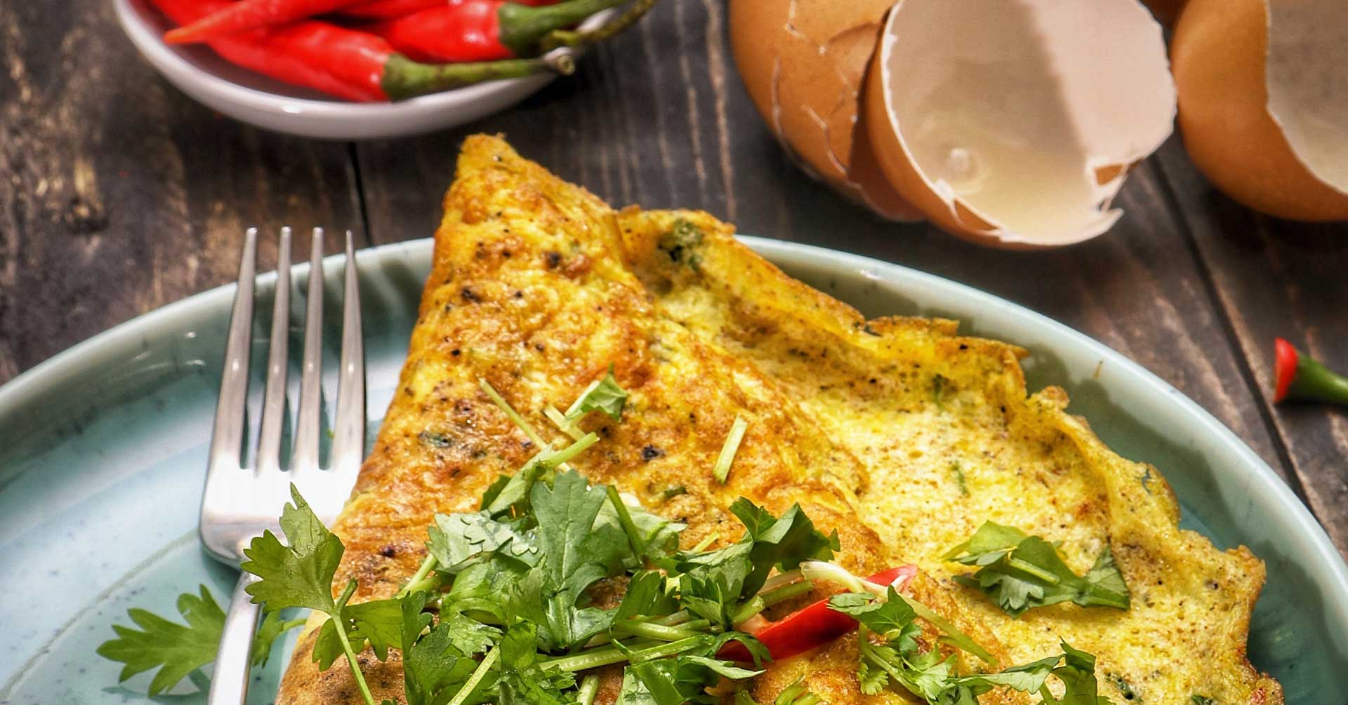 Tortilla de huevo y espinacas