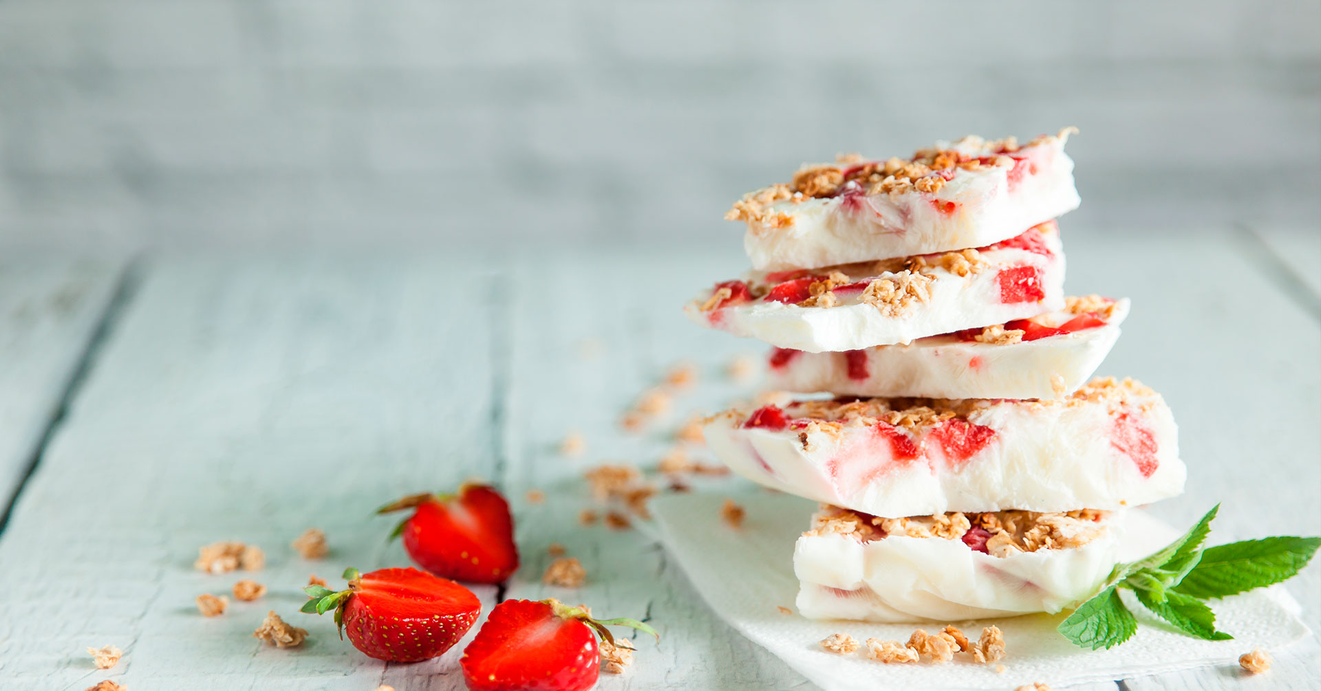 Barras de yogur congelado con granola