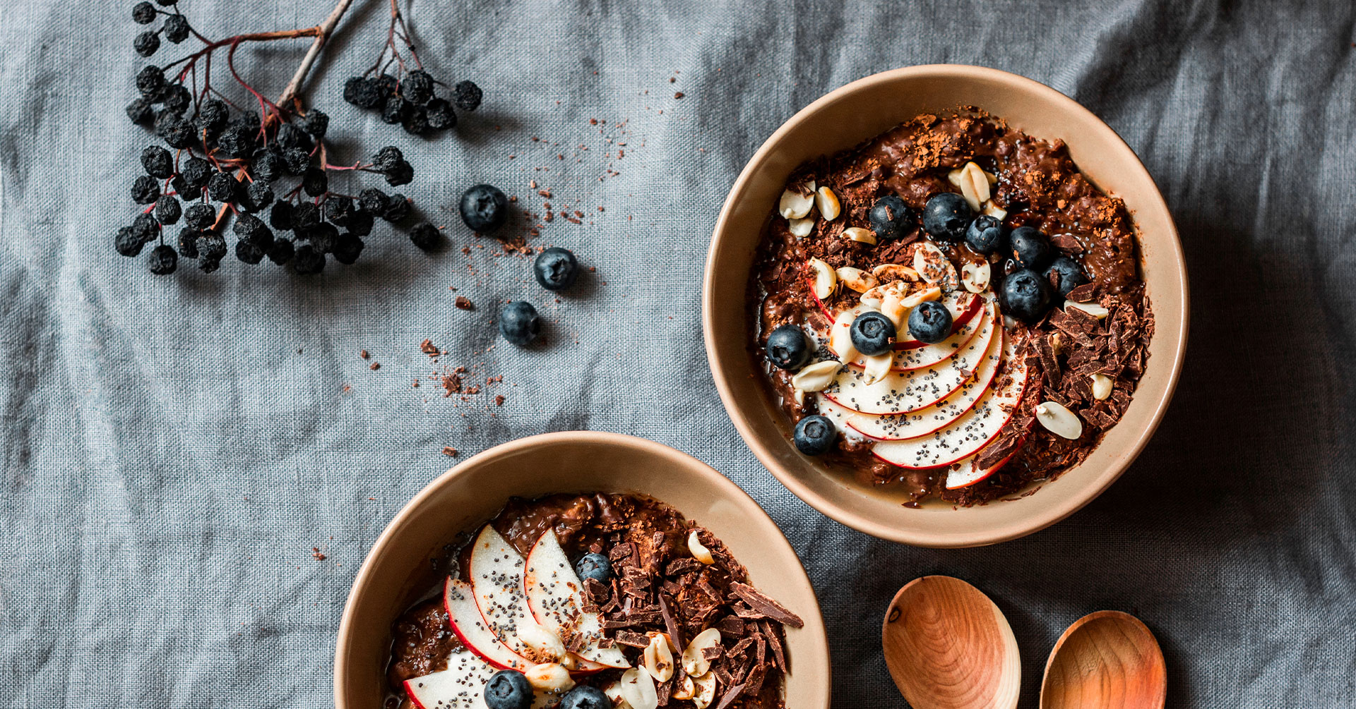 Porridge de avena y chocolate