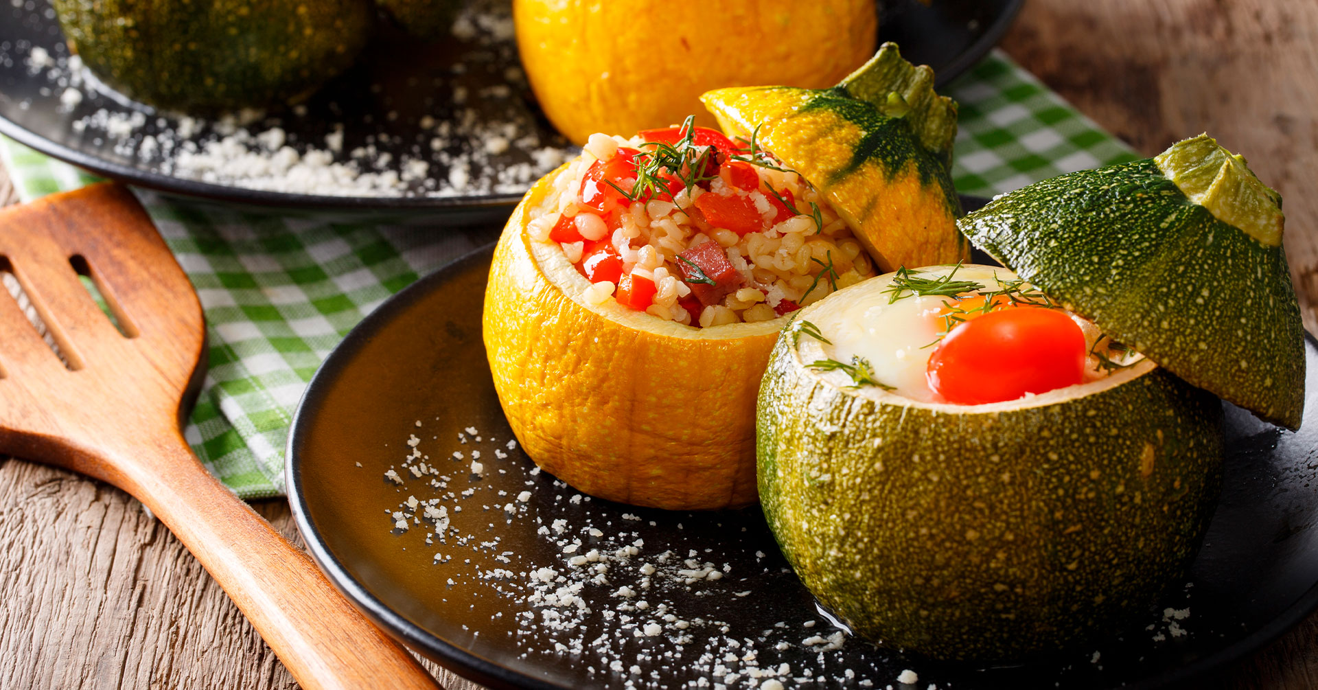 Calabacitas rellenas con avena