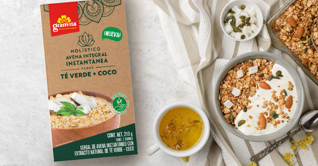 Imagen Avena Instantánea Holística de té verde con coco