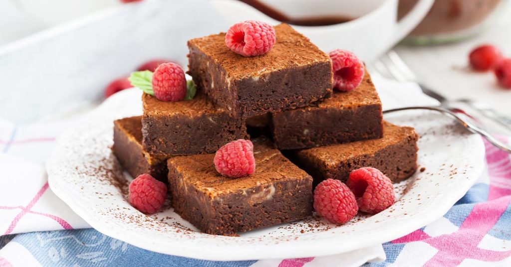 brownies de avena con frambuesa