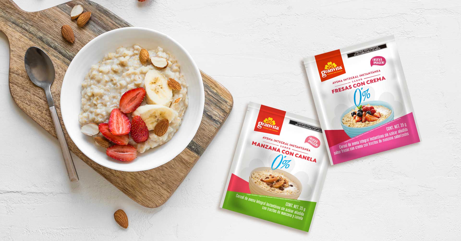 Avena Instantánea 0 % Azúcar Granvita: 3 recetas con este cereal
