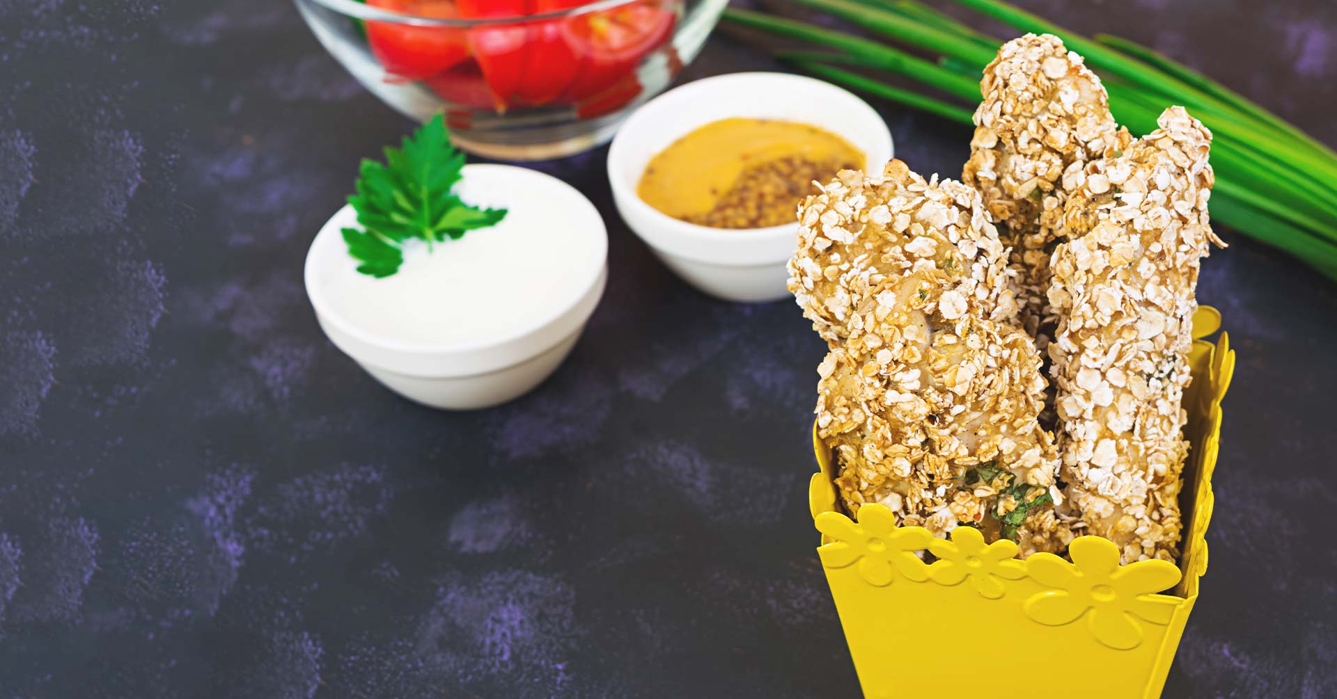 Pechugas de pollo empanizadas con avena