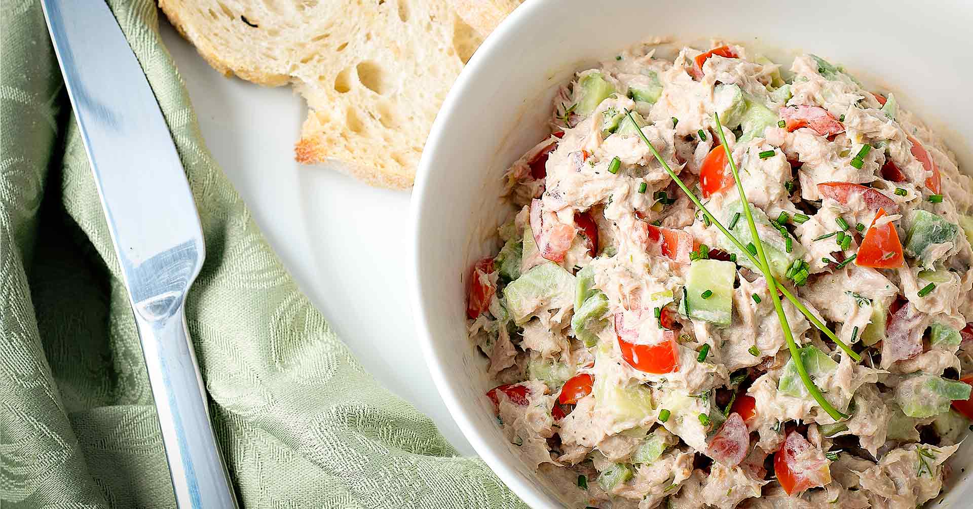 Ensalada de atún y avena