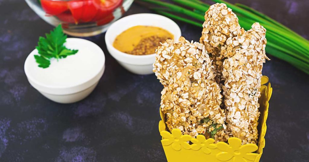 Imagen de tiras de pollo con avena sin gluten 