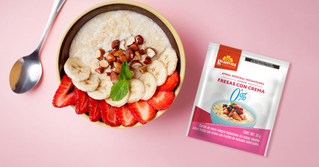 Imagen Avena Instantánea 0 % Azúcar sabor Fresas con Crema 
