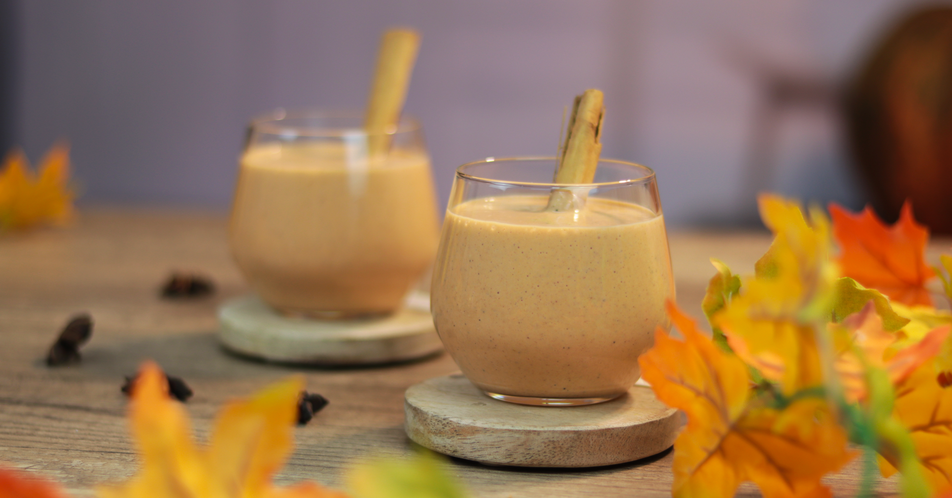 Smoothie caliente de avena y calabaza