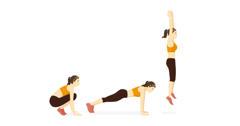 Imagen mujer haciendo burpees