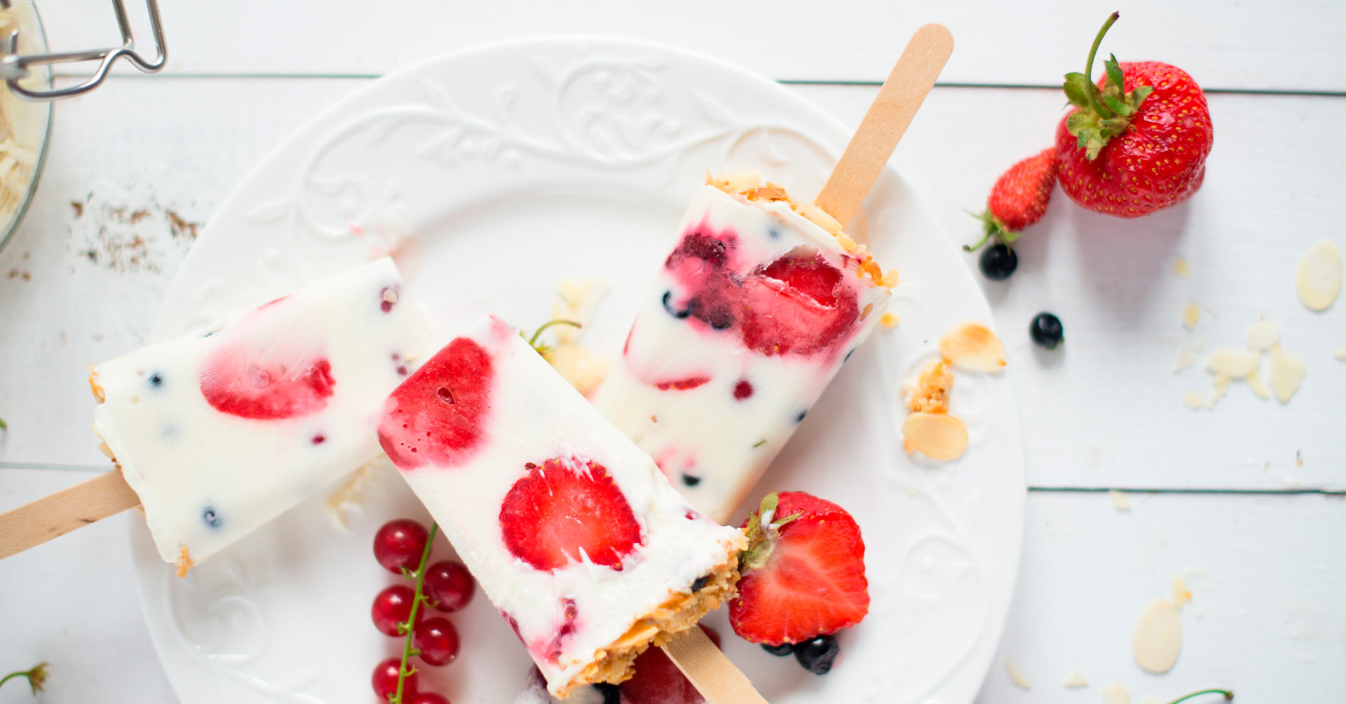 Paletas de yoghurt con avena