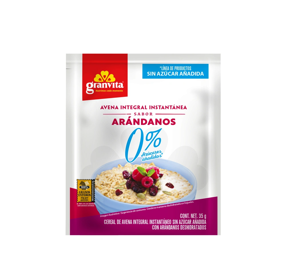 Avena Instantánea Integral 0 % Azúcar* 35 g